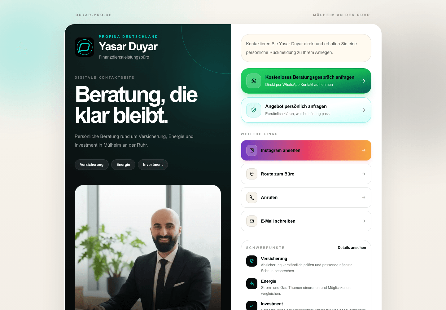 Duyar Pro Website-Ansicht