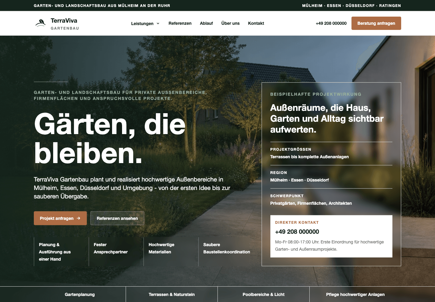 Terraviva Gartenbau Website-Ansicht