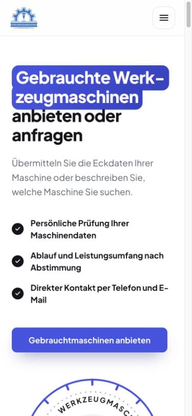 Uzun Werkzeugmaschinen — Mobile Hierarchie für Maschinenangebot und persönliche Prüfung