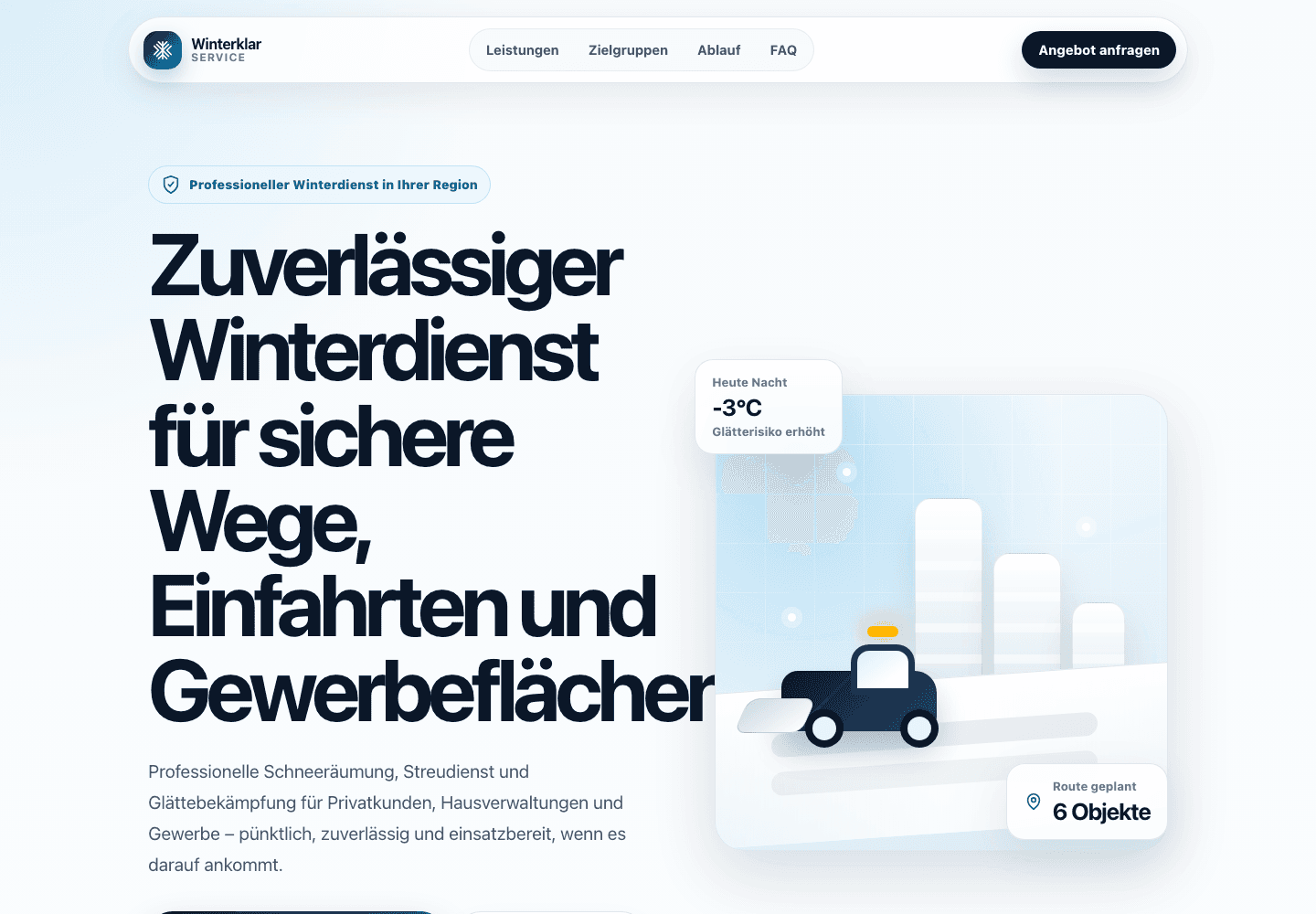 Landingpage- und Anfrageführungsbeispiel von mu digital