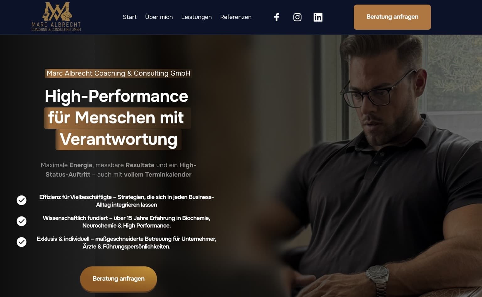 Coaching Albrecht Website-Ansicht
