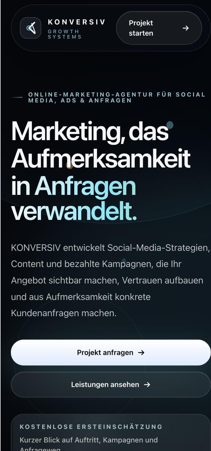 Mobile Ansicht der Konzeptstudie Konversiv
