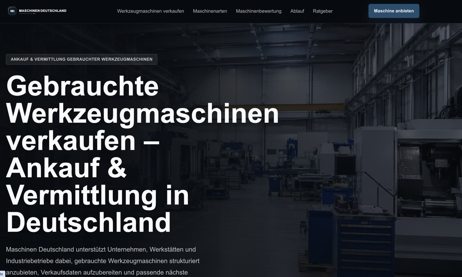 Maschinen Deutschland: vorhandene Projektansicht, Status Eigenprojekt
