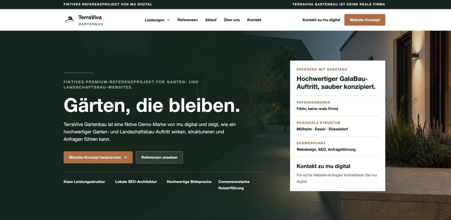Terraviva Gartenbau Website-Ansicht