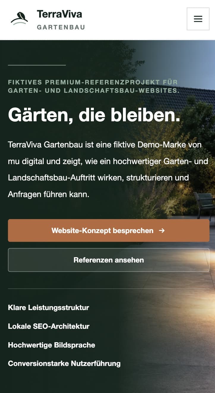 Mobile Ansicht der Konzeptstudie TerraViva
