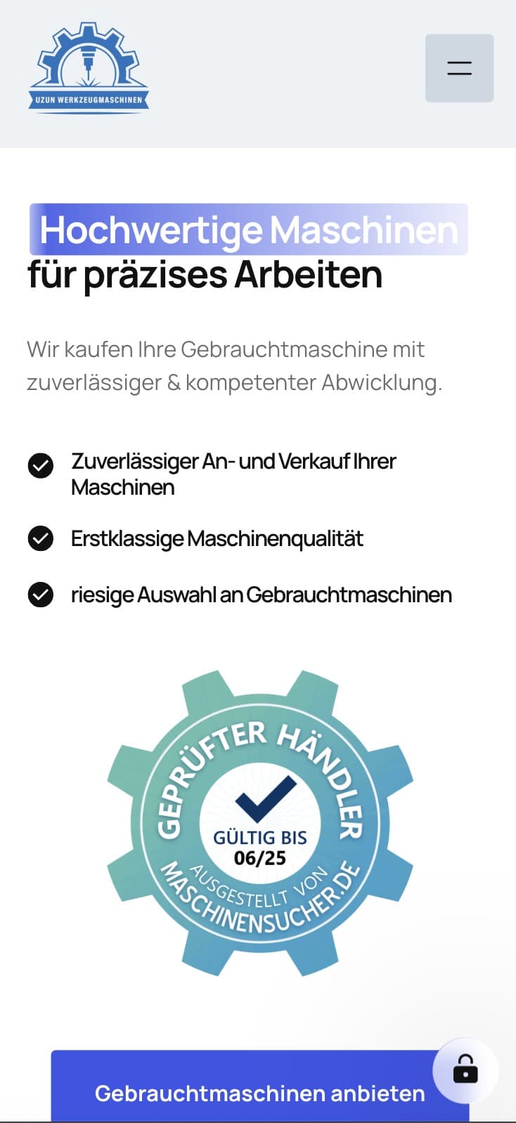 Passende mobile Ansicht von Uzun Werkzeugmaschinen