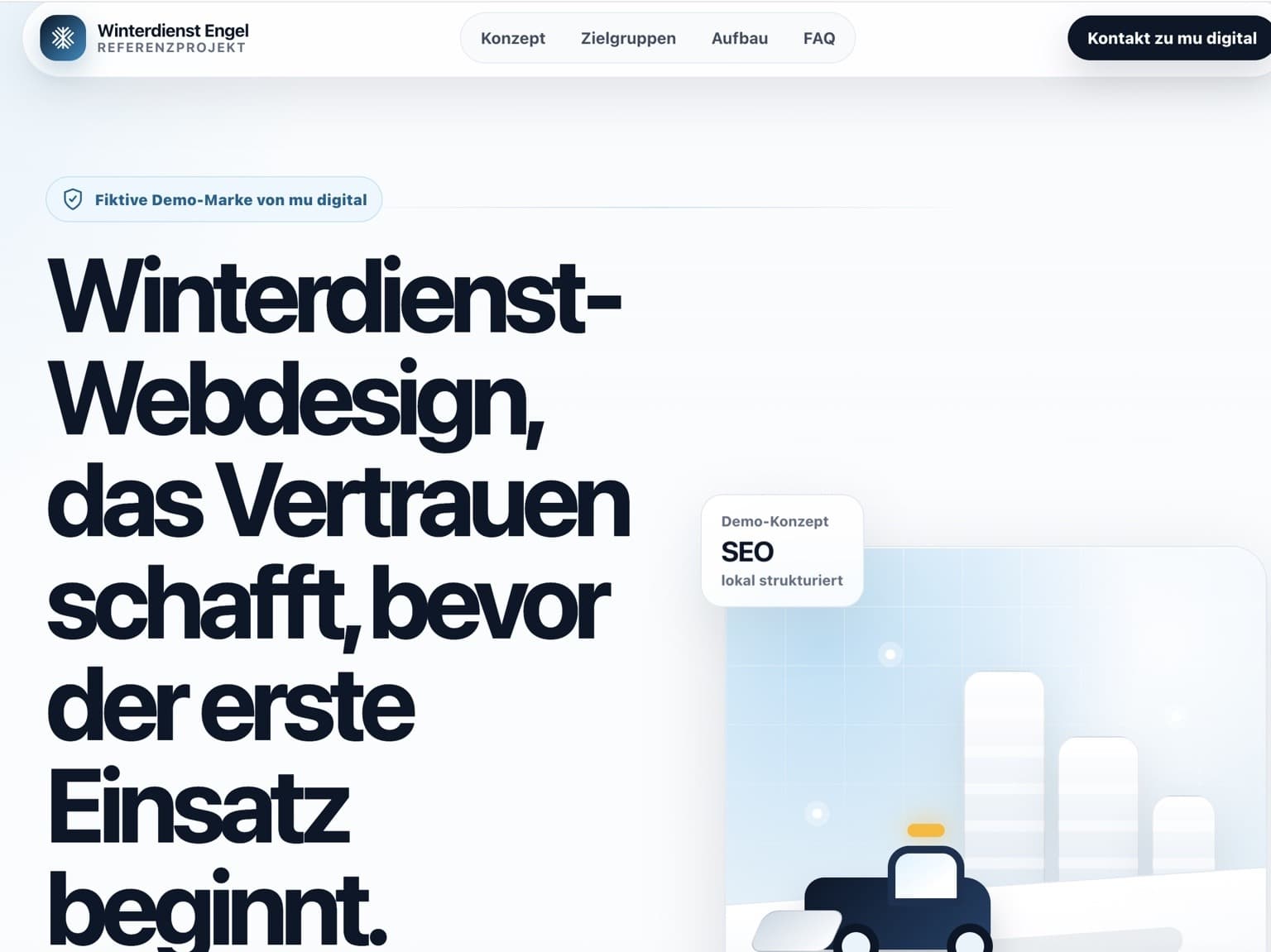 Desktopansicht der Konzeptstudie Winterdienst Engel