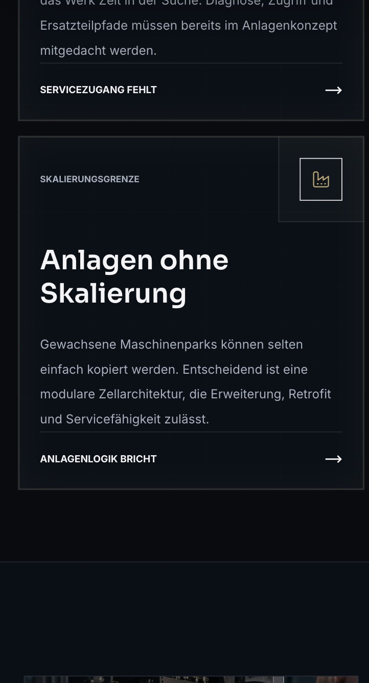Mobile Ansicht des Projekts VORQON Systems